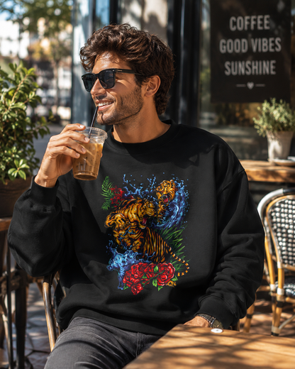 Tiger Graphic Sweatshirt | Tiger Crewneck Unisex Sweatshirt