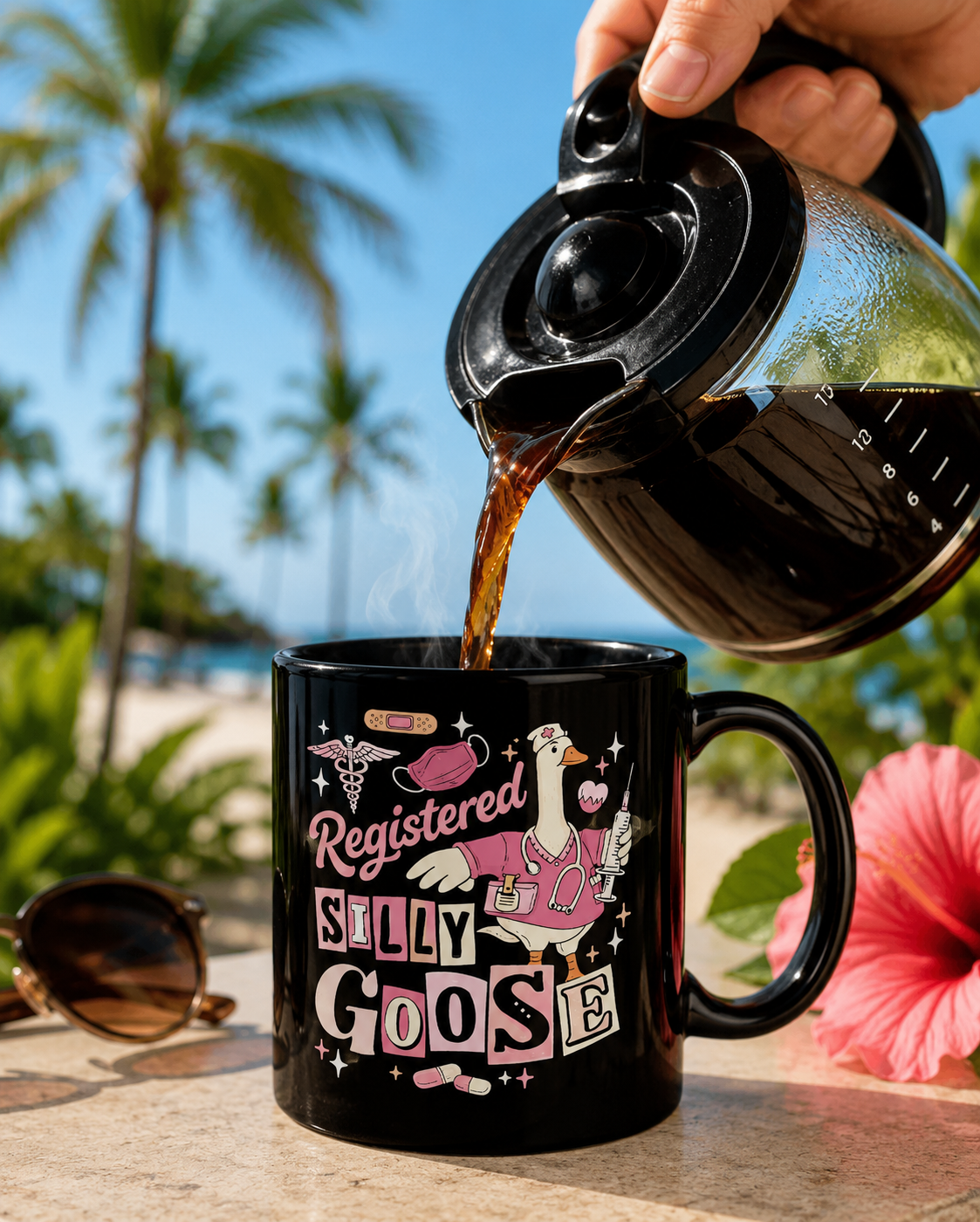 Silly Goose Nurse Mug | Funny Nurse Coffee Mug | Cute RN Gift | Black Mug