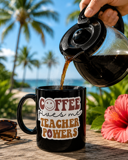 Funny Teacher Coffee Mug | Teacher Appreciation Gift | Ceramic Coffee Cup | Black Mug