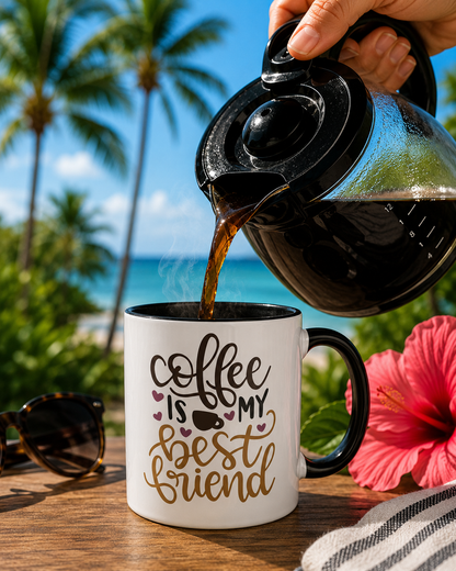 Funny Coffee Lover Mug | Cute Coffee Quote Ceramic Cup | Gift for Coffee Addicts | Accent Coffee Mug  | 11oz