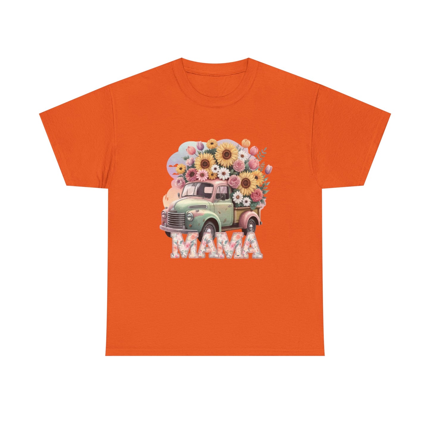 T-Shirt | Vintage Floral Mom Tee | Mama Vintage Truck Floral Tee | Mama Flower Truck Graphic Tee
