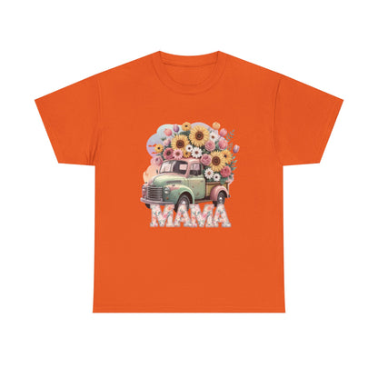 T-Shirt | Vintage Floral Mom Tee | Mama Vintage Truck Floral Tee | Mama Flower Truck Graphic Tee