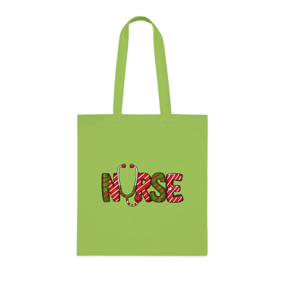 Nurse Christmas Tote Bag | Nurse Canvas Tote | Cotton Tote