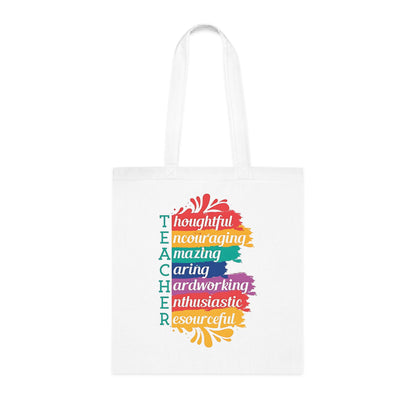 Teacher Appreciation Cotton Tote | Bag for Work | School | Everyday Use | Reusable Teacher Tote Bag |Trendy | Functional | Eco-Friendly | Carry Bag