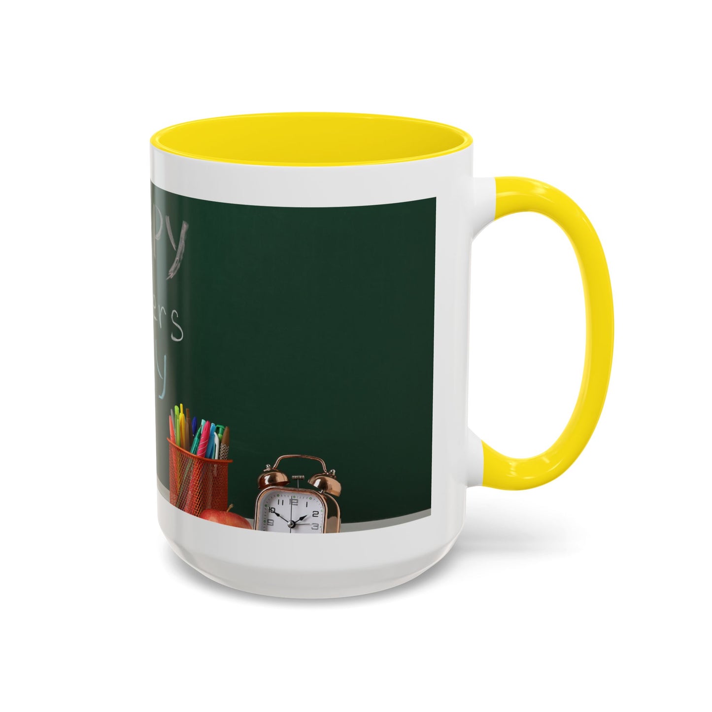 Happy Teachers Day Mug | Teacher Appreciation Gift Coffee Cup | Cute School Gift Idea for Teachers | Accent Coffee Mug | 11oz | 15oz