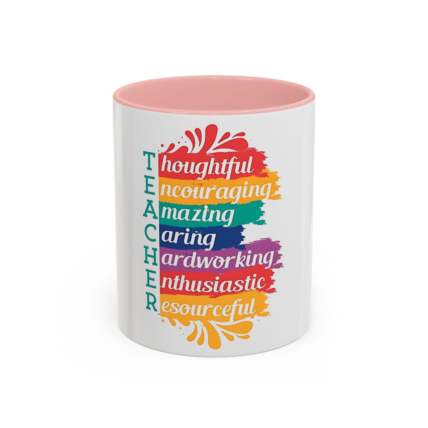 Teacher Appreciation Mug | Inspirational Teacher Gift Coffee Cup |  Classroom Desk Mug for Educators | Teacher Appreciation Coffee Mug | Colorful Acrostic |  Thoughtful | Encouraging | Amazing| 11oz...