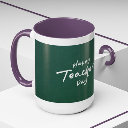 Best Teacher Ever Mug | Cute Appreciation Gift for Teachers | Thank You Gift Idea | Accent Coffee Mug | 11oz | 15oz
