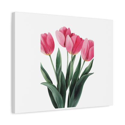 Pink Tulip Bouquet Wall Art Print | Elegant Floral Botanical Decor