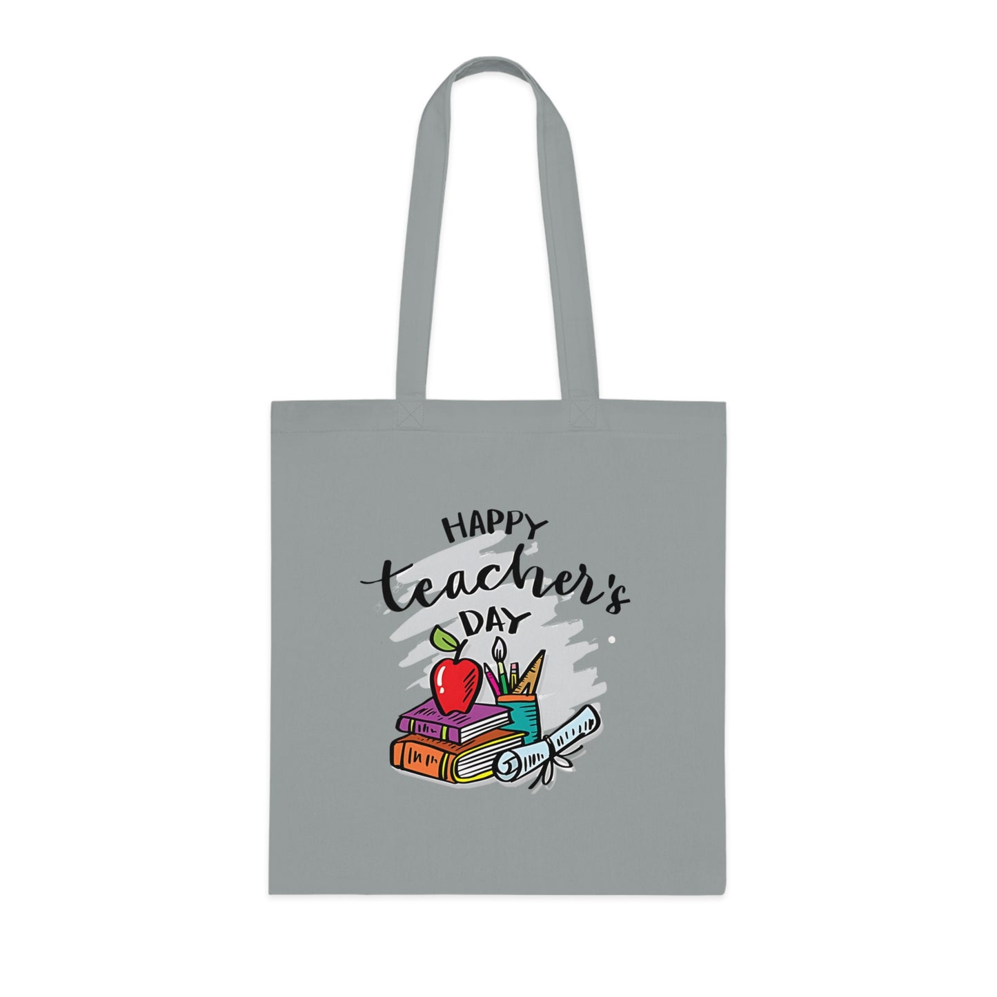 | Happy Teacher’s Day Tote Bag | Cute Teacher Appreciation Canvas | Cotton Tote