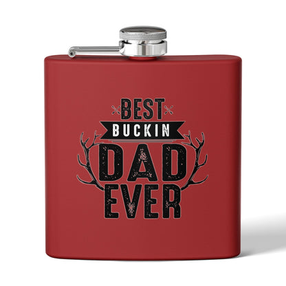 Best Buckin Dad Ever Stainless Steel Flask |  6oz Fathers Day Gift | 6 oz | Best Buckin Dad Ever Flask | Funny Father’s Day Gift | Stainless Steel Hip Flask for Dad
