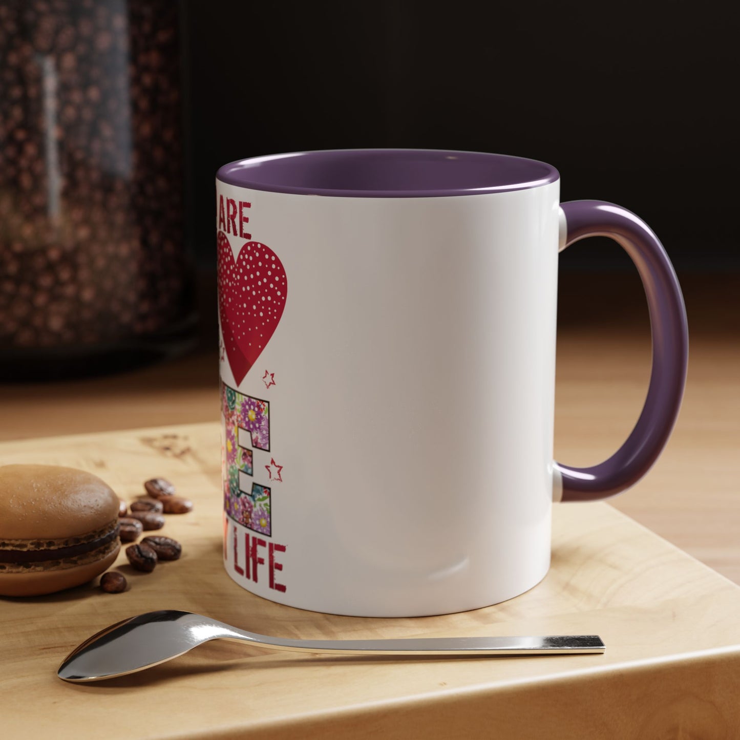 You Are the Love of My Life” Mug | Romantic Floral Coffee Cup | Cute Gift for Her, Wife, Girlfriend | Accent Coffee Mug | 11oz | 15oz)