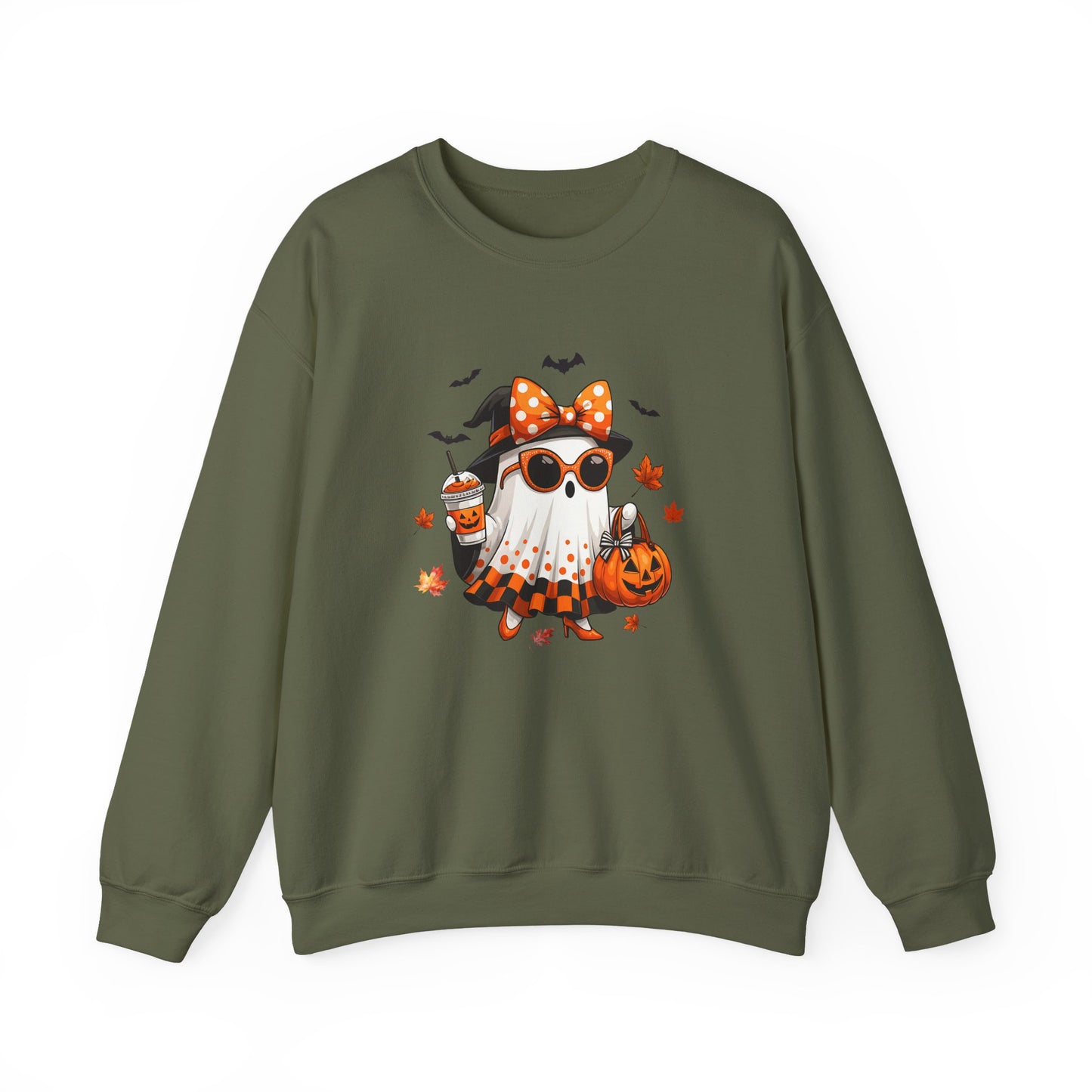 Halloween Ghost Crewneck Sweatshirt | Cute Halloween Ghost Sweatshirt | Spooky Girl Ghost Crewneck | Pumpkin Ghost Sweater | Fall Halloween Sweatshirt | Trendy Autumn Ghost Gift
