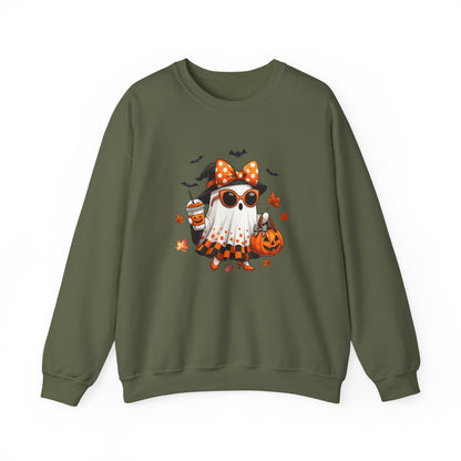 Halloween Ghost Crewneck Sweatshirt | Cute Halloween Ghost Sweatshirt | Spooky Girl Ghost Crewneck | Pumpkin Ghost Sweater | Fall Halloween Sweatshirt | Trendy Autumn Ghost Gift