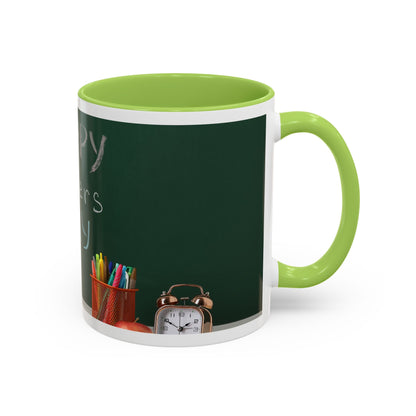 Happy Teachers Day Mug | Teacher Appreciation Gift Coffee Cup | Cute School Gift Idea for Teachers | Accent Coffee Mug | 11oz | 15oz