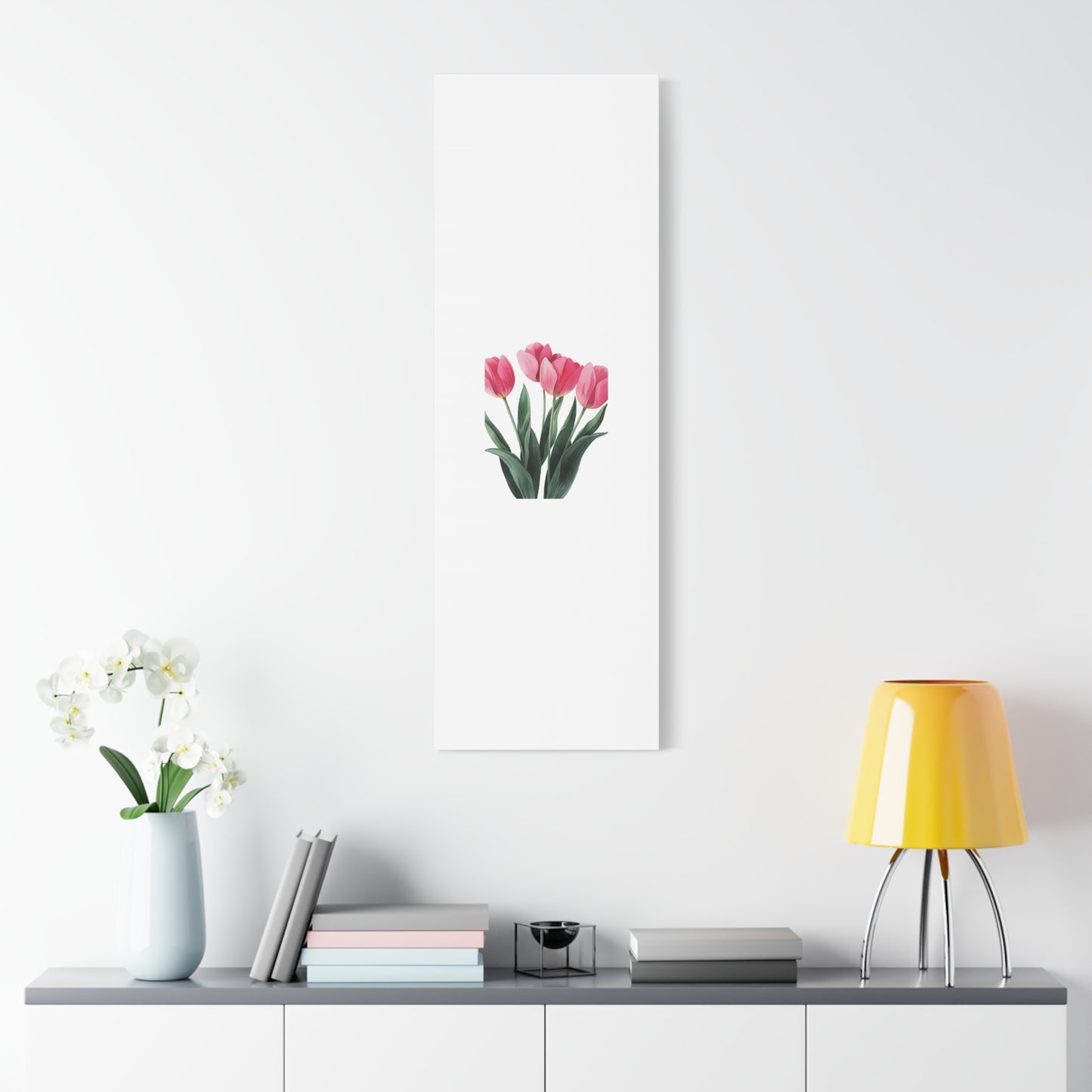 Pink Tulip Bouquet Wall Art Print | Elegant Floral Botanical Decor