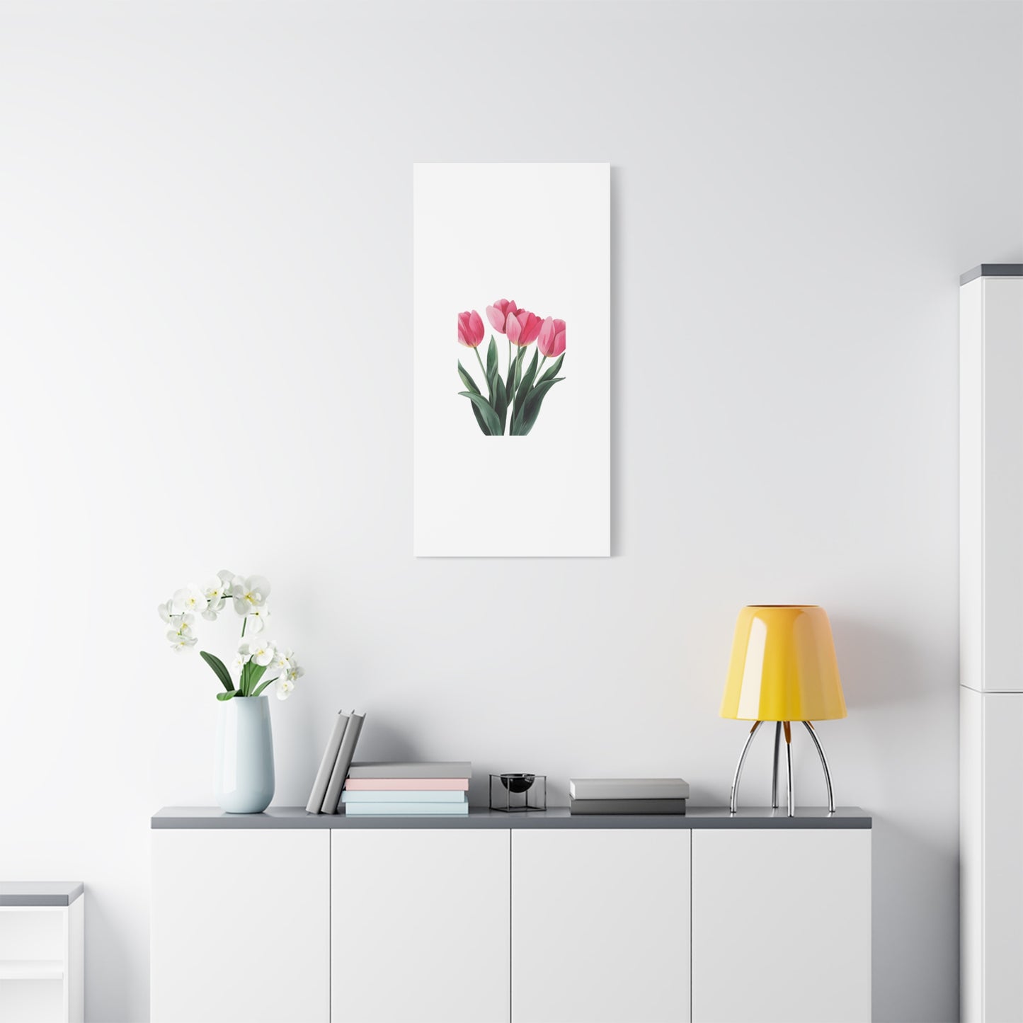 Pink Tulip Bouquet Wall Art Print | Elegant Floral Botanical Decor