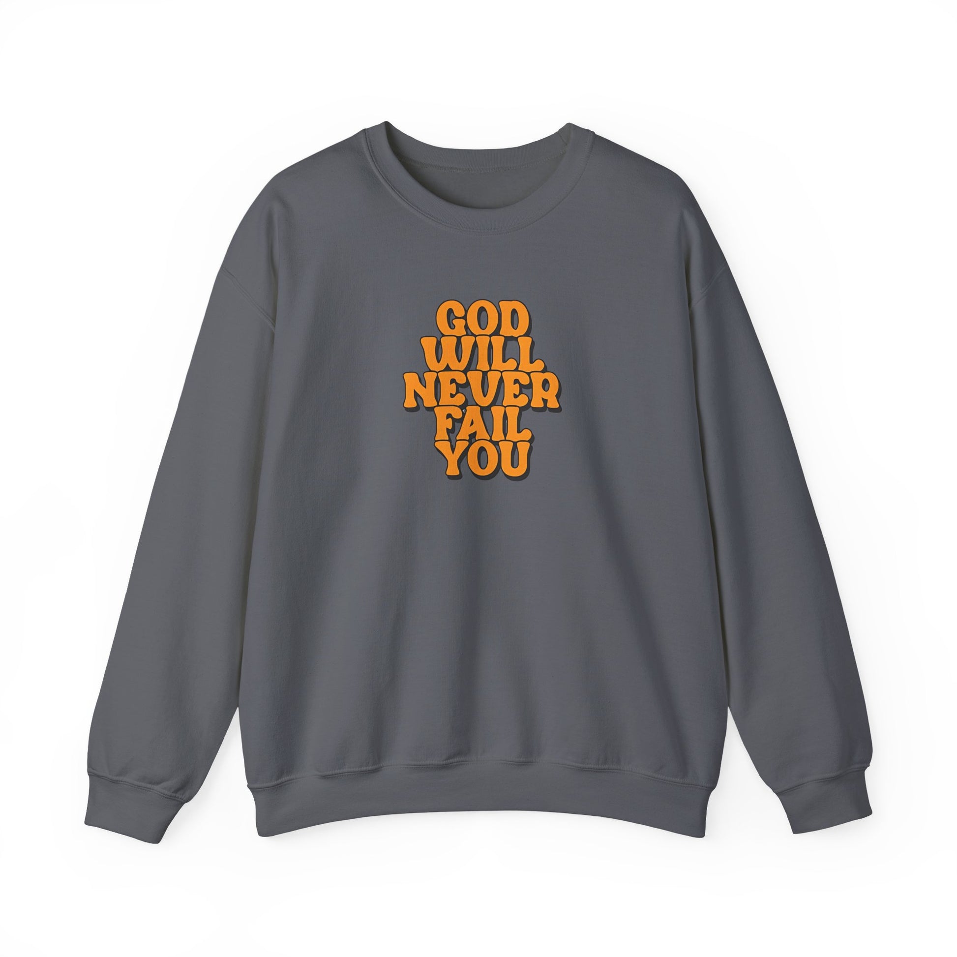 Dark grey sweatshirt with orange. | GrindGlow Apparel