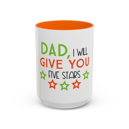 Coffee Cup | Dad I Will Give You Five Stars Mug | Funny Dad Gift | Father’s Day Mug | Cute Gift for Dad from Kids | Dad Coffee Mug