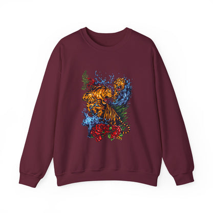 Tiger Graphic Sweatshirt | Tiger Crewneck Unisex Sweatshirt