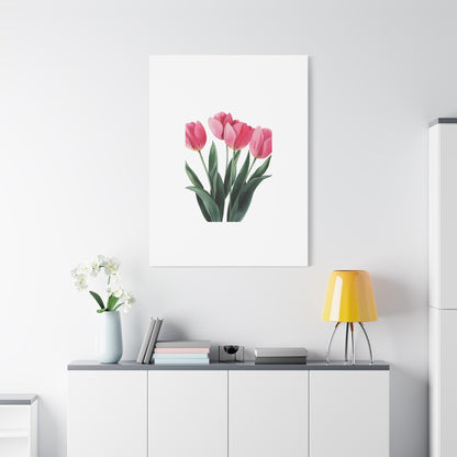 Pink Tulip Bouquet Wall Art Print | Elegant Floral Botanical Decor