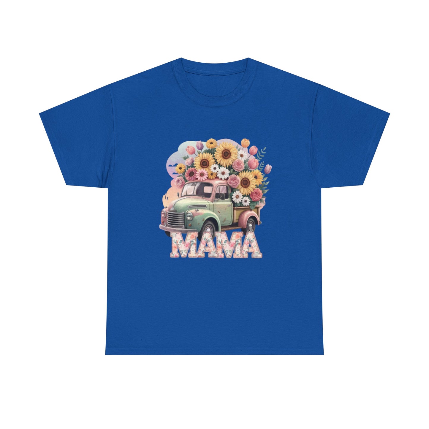 T-Shirt | Vintage Floral Mom Tee | Mama Vintage Truck Floral Tee | Mama Flower Truck Graphic Tee