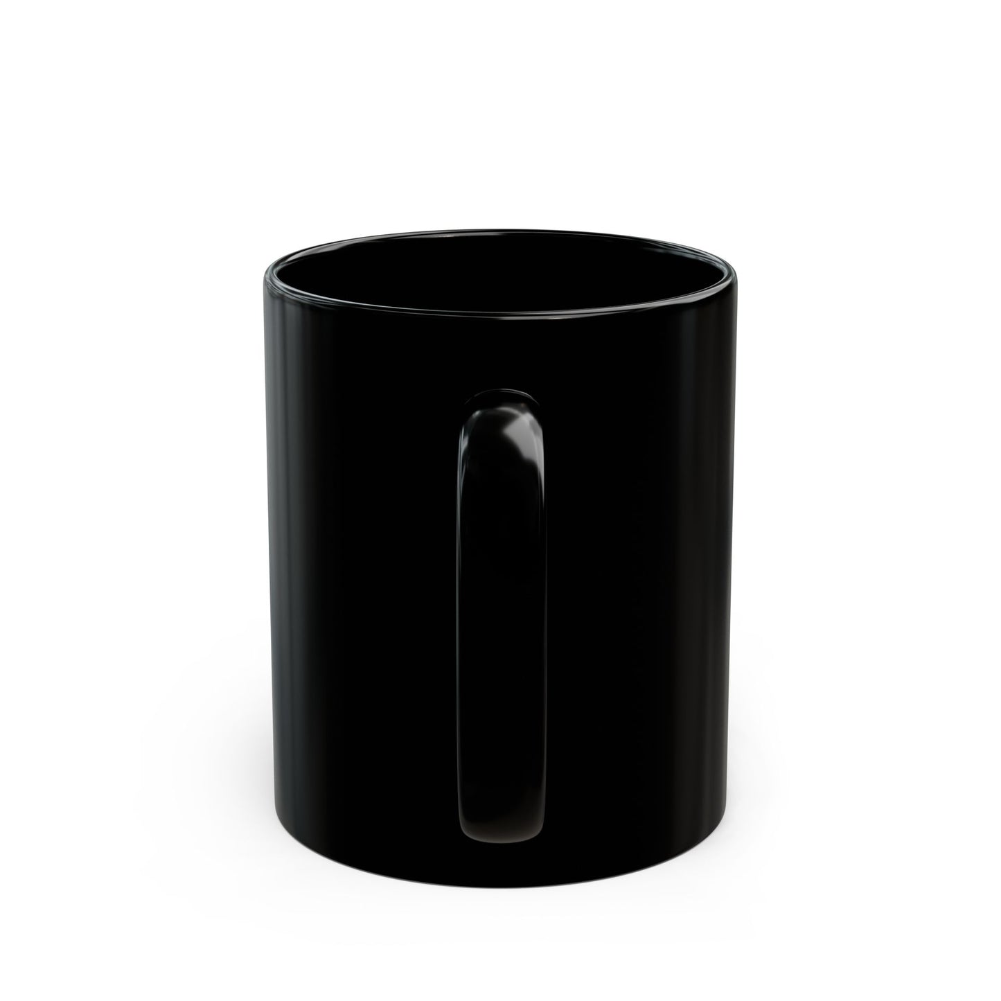 Black mug on a white background