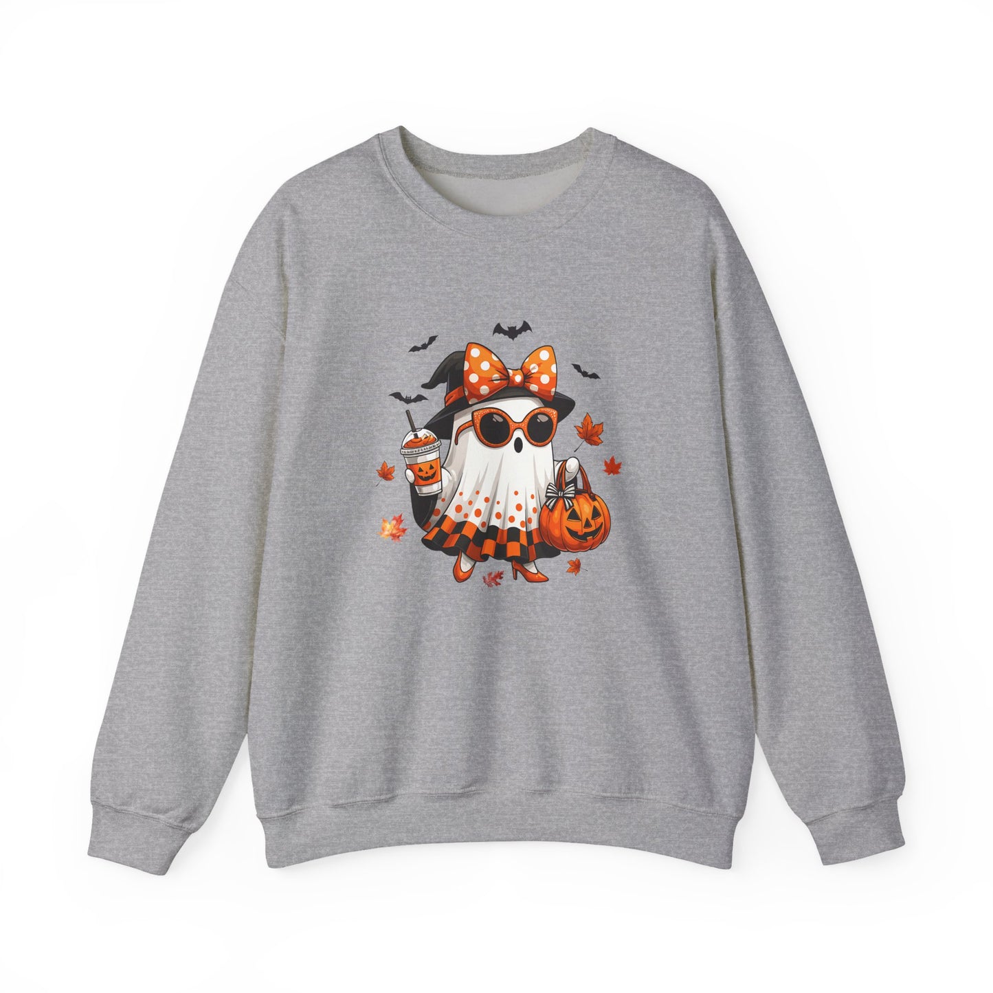 Halloween Ghost Crewneck Sweatshirt | Cute Halloween Ghost Sweatshirt | Spooky Girl Ghost Crewneck | Pumpkin Ghost Sweater | Fall Halloween Sweatshirt | Trendy Autumn Ghost Gift