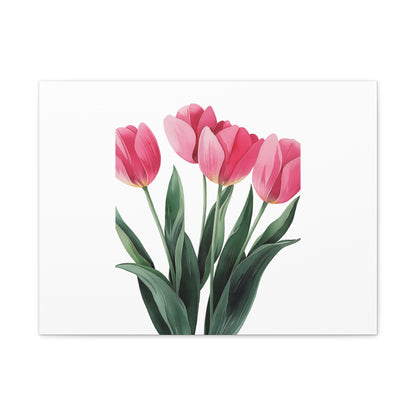 Pink Tulip Bouquet Wall Art Print | Elegant Floral Botanical Decor