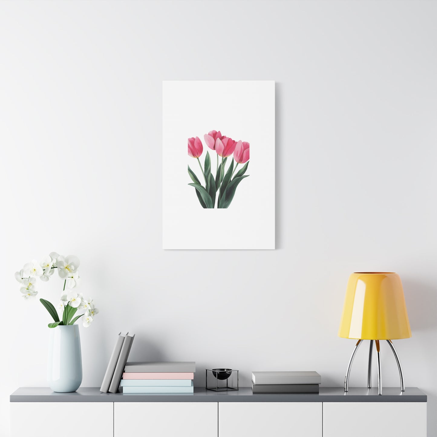 Pink Tulip Bouquet Wall Art Print | Elegant Floral Botanical Decor