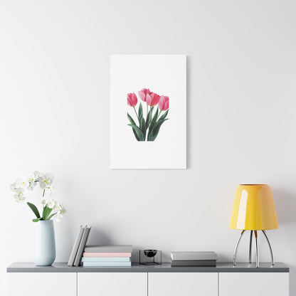 Pink Tulip Bouquet Wall Art Print | Elegant Floral Botanical Decor
