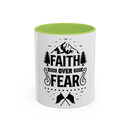 Faith Over Fear Mug | Inspirational Coffee Cup | Motivational Gift | Christian Mug | Positive Quote Drinkware | Accent Coffee Mug  | 11oz | 15oz