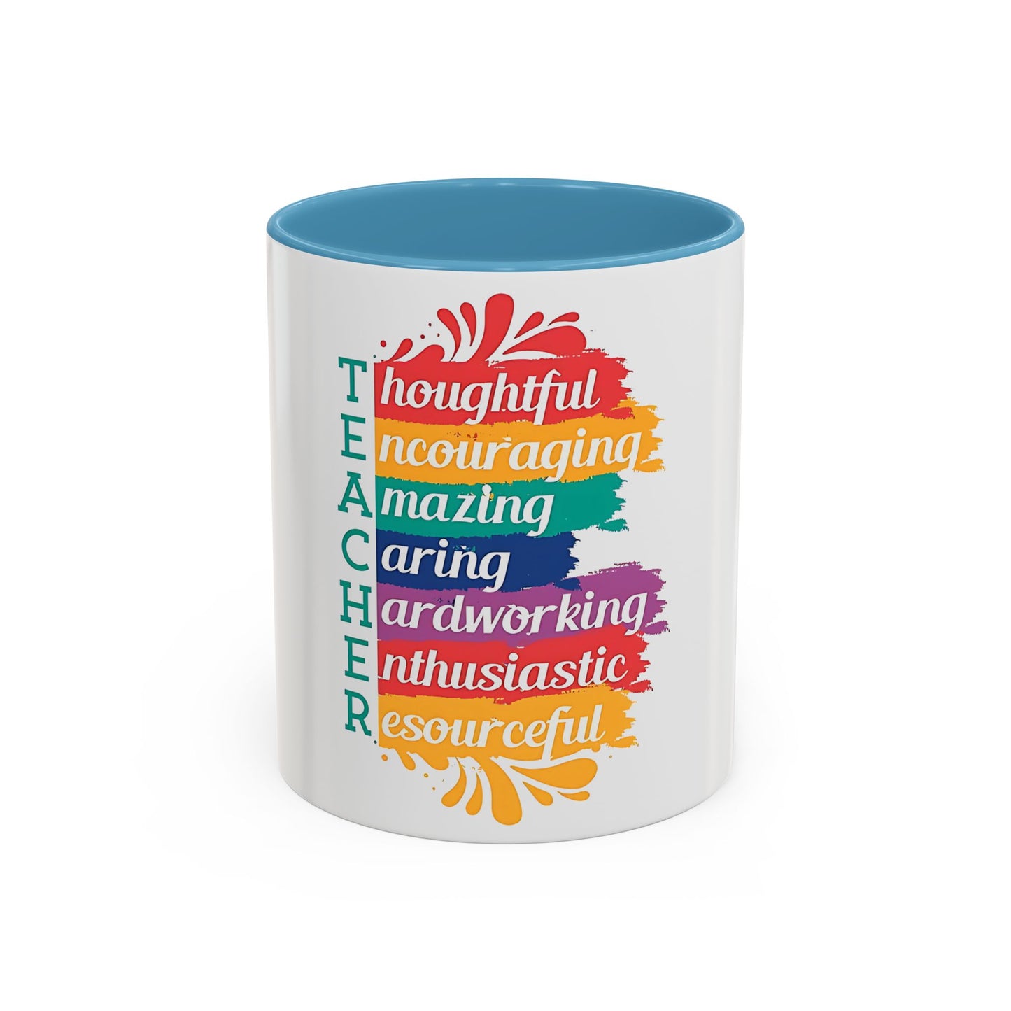 Teacher Appreciation Mug | Inspirational Teacher Gift Coffee Cup |  Classroom Desk Mug for Educators | Teacher Appreciation Coffee Mug | Colorful Acrostic |  Thoughtful | Encouraging | Amazing| 11oz...