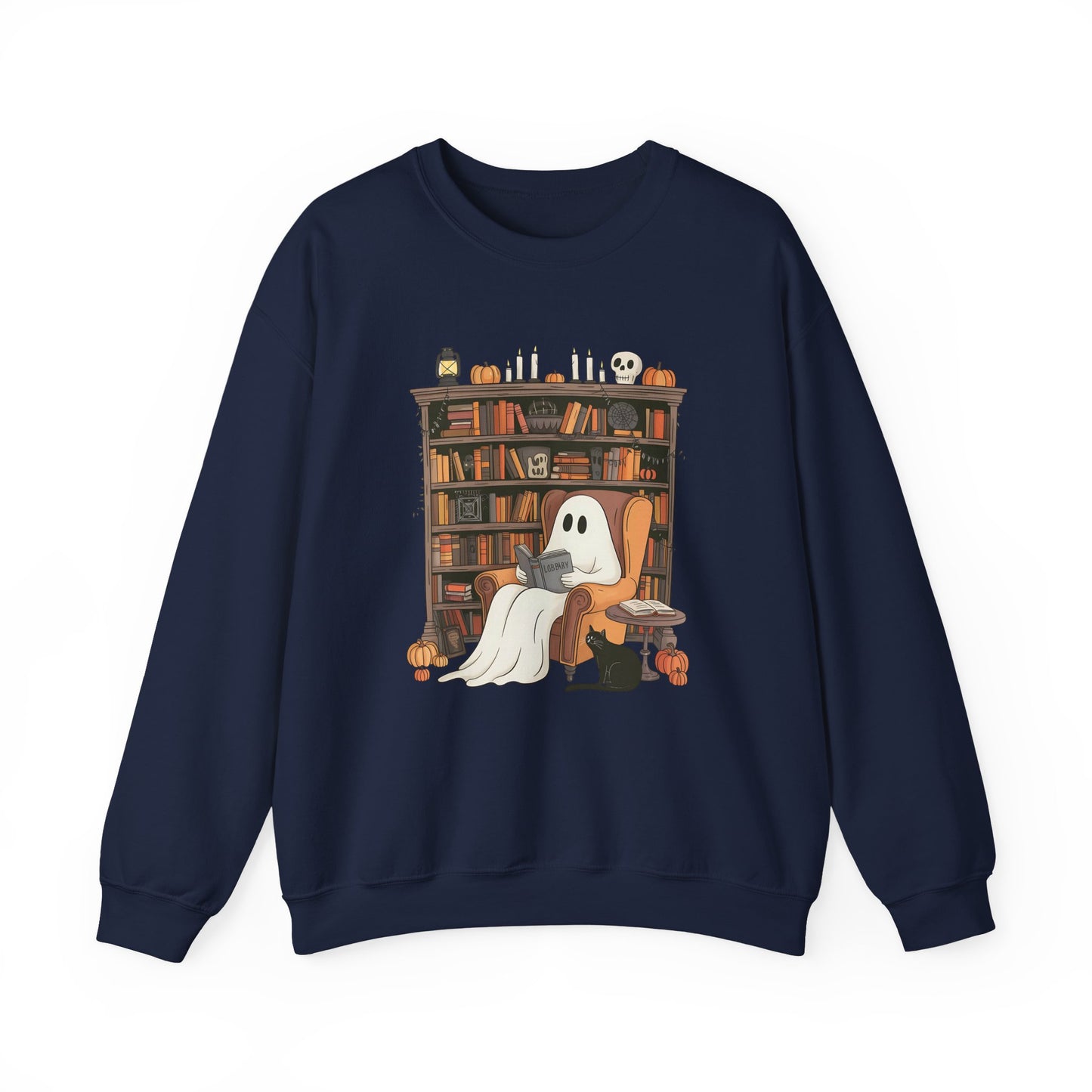 Ghost Reading Sweatshirt | Halloween Book Lover Crewneck | Spooky Reader Sweatshirt | Cozy Ghost Library Sweater | Bookworm Halloween Sweatshirt | Fall Reading Gift | Ghost Reading Club Sweatshirt |...