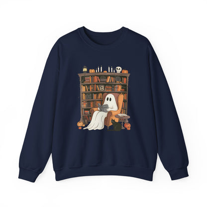 Ghost Reading Sweatshirt | Halloween Book Lover Crewneck | Spooky Reader Sweatshirt | Cozy Ghost Library Sweater | Bookworm Halloween Sweatshirt | Fall Reading Gift | Ghost Reading Club Sweatshirt |...