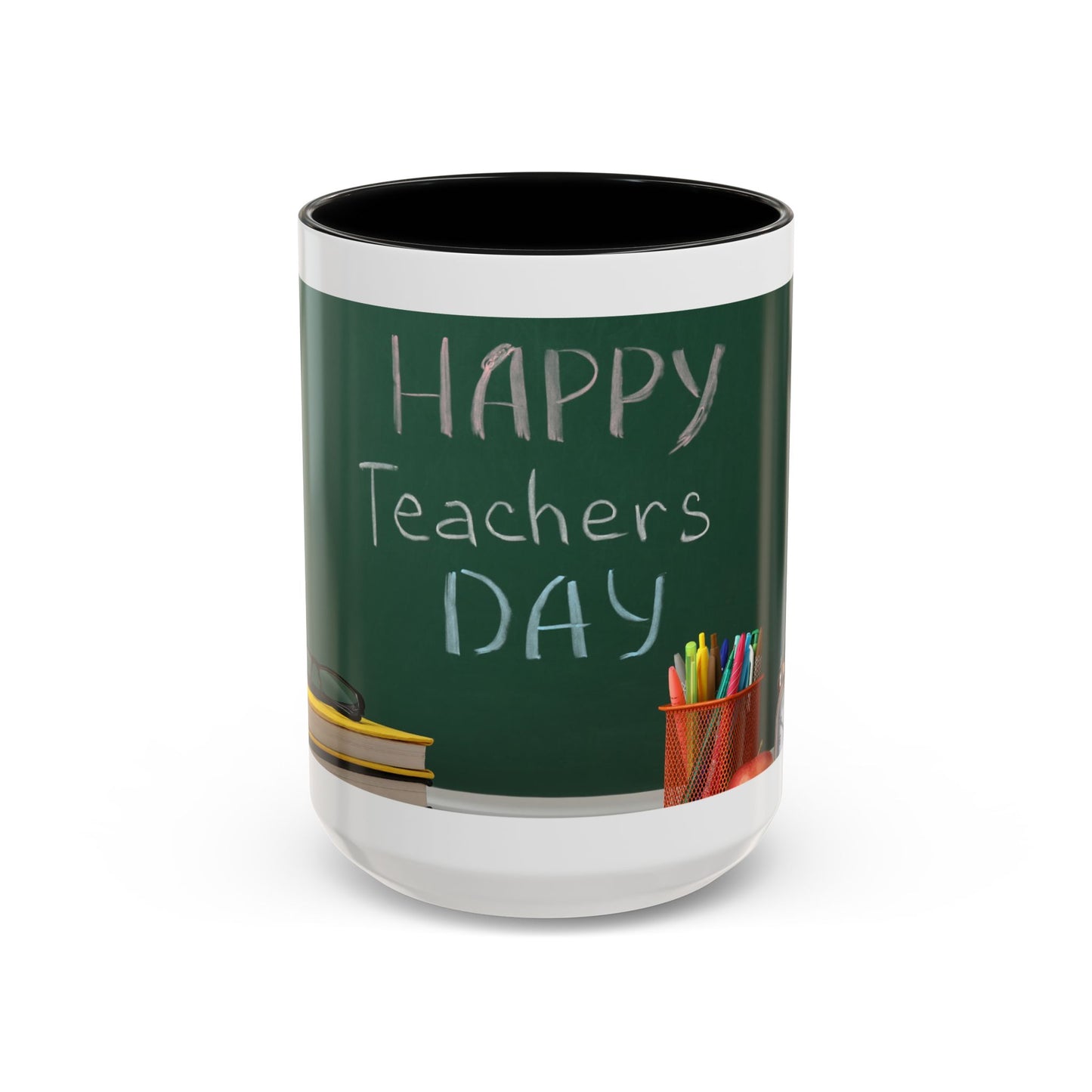 Happy Teachers Day Mug | Teacher Appreciation Gift Coffee Cup | Cute School Gift Idea for Teachers | Accent Coffee Mug | 11oz | 15oz