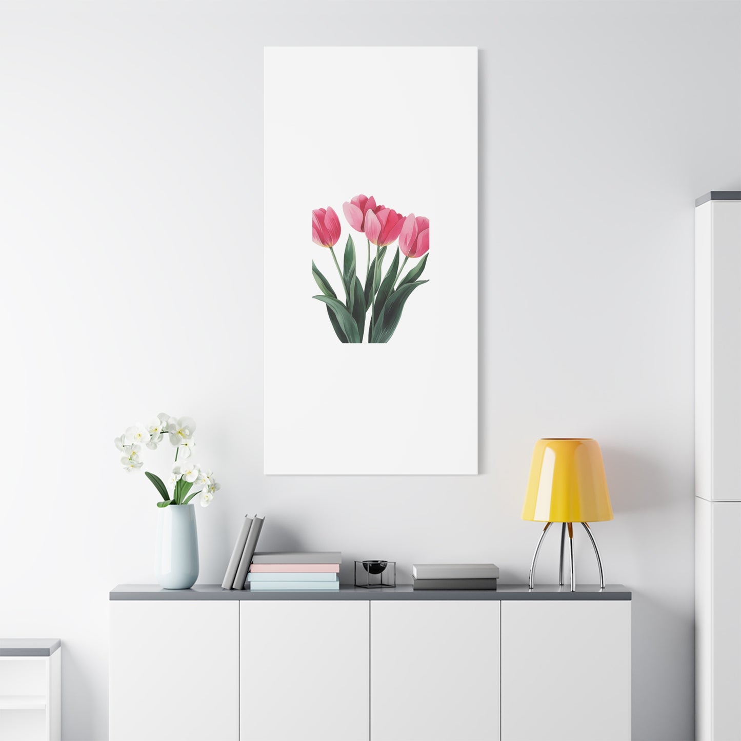 Pink Tulip Bouquet Wall Art Print | Elegant Floral Botanical Decor