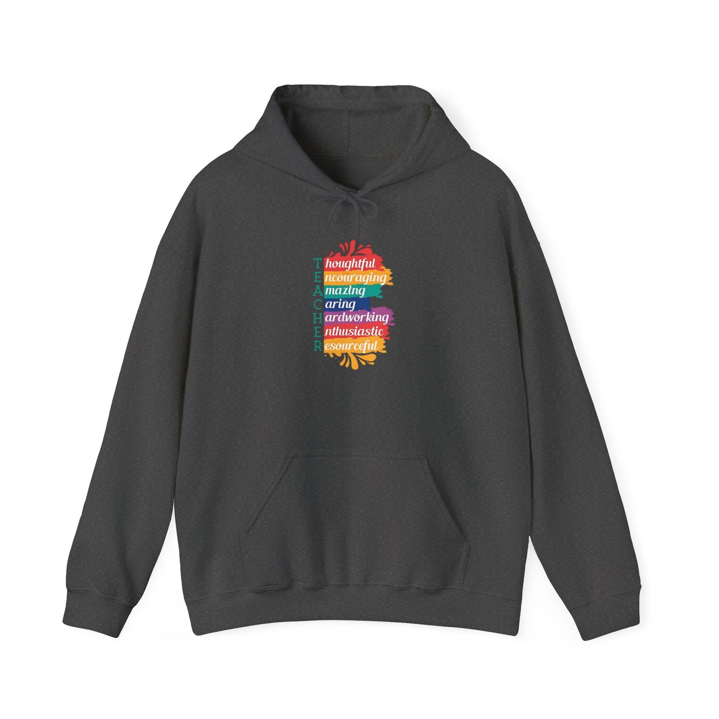 Teacher Appreciation Hoodie |  Inspirational Teacher Gift Sweatshirt | Colorful Graphic Hoodie for Educators | Librarian Rainbow Acrostic Hoodie | Proud Book Lover Sweatshirt
