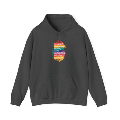 Teacher Appreciation Hoodie |  Inspirational Teacher Gift Sweatshirt | Colorful Graphic Hoodie for Educators | Librarian Rainbow Acrostic Hoodie | Proud Book Lover Sweatshirt
