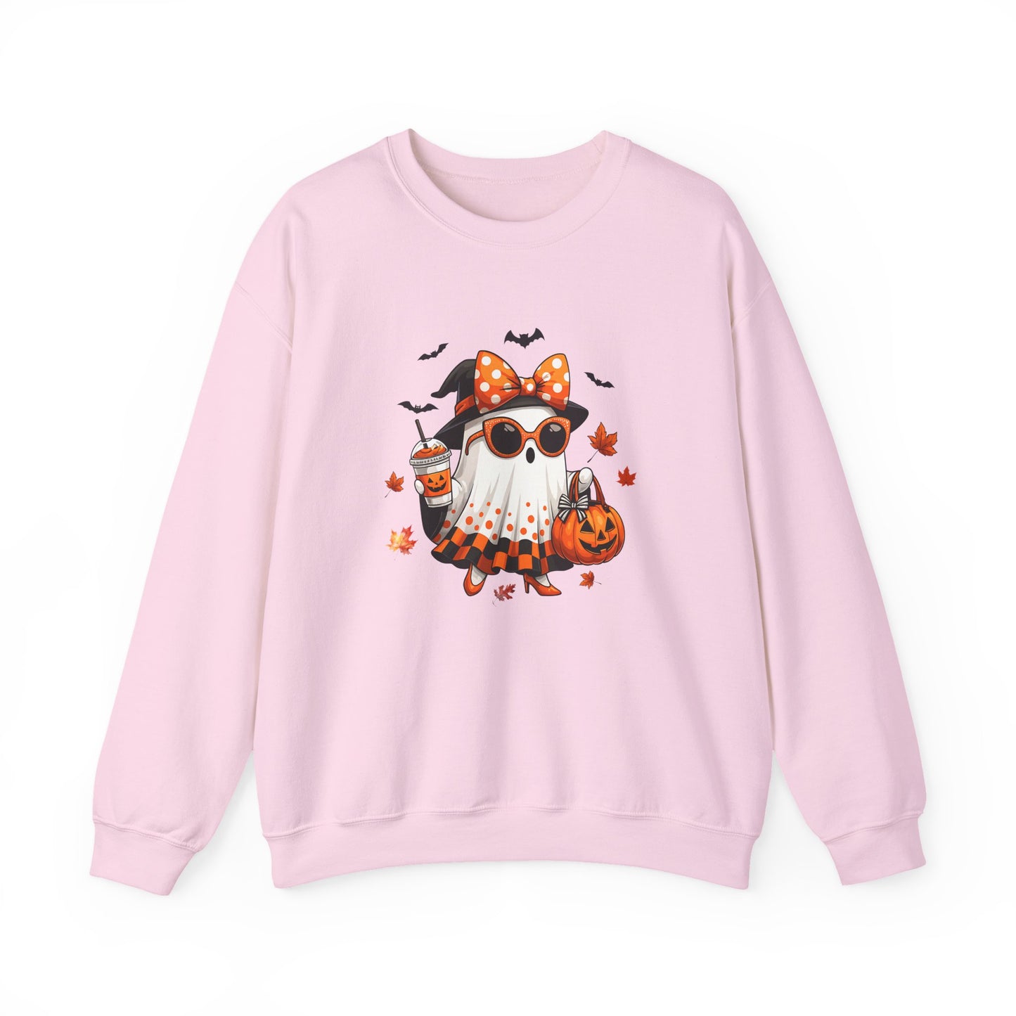 Halloween Ghost Crewneck Sweatshirt | Cute Halloween Ghost Sweatshirt | Spooky Girl Ghost Crewneck | Pumpkin Ghost Sweater | Fall Halloween Sweatshirt | Trendy Autumn Ghost Gift