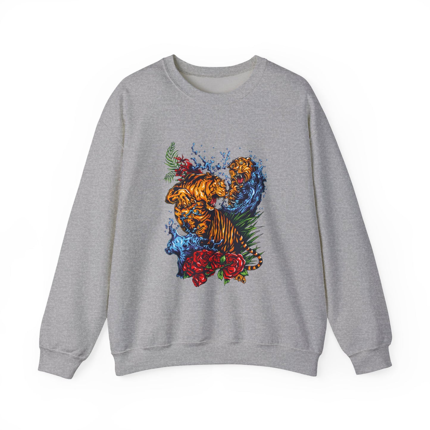 Tiger Graphic Sweatshirt | Tiger Crewneck Unisex Sweatshirt