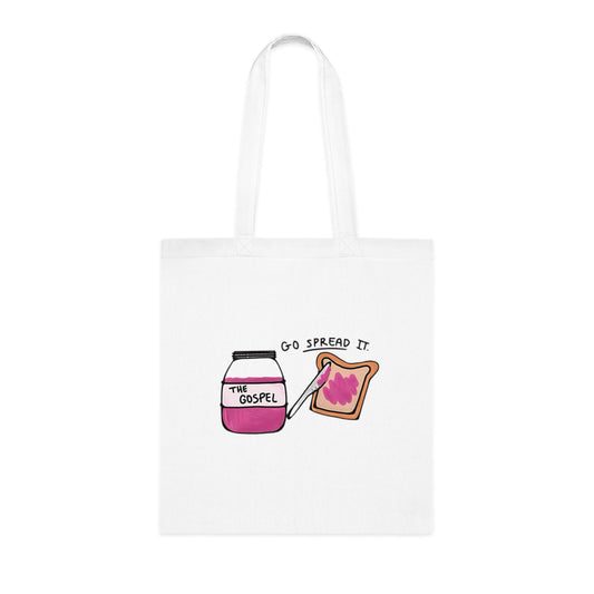 Tote Bag | Go Spread It | Go Spread The Gospel Tote Bag | Christian Canvas Tote Bag for Church | Bible Study | Everyday Use
