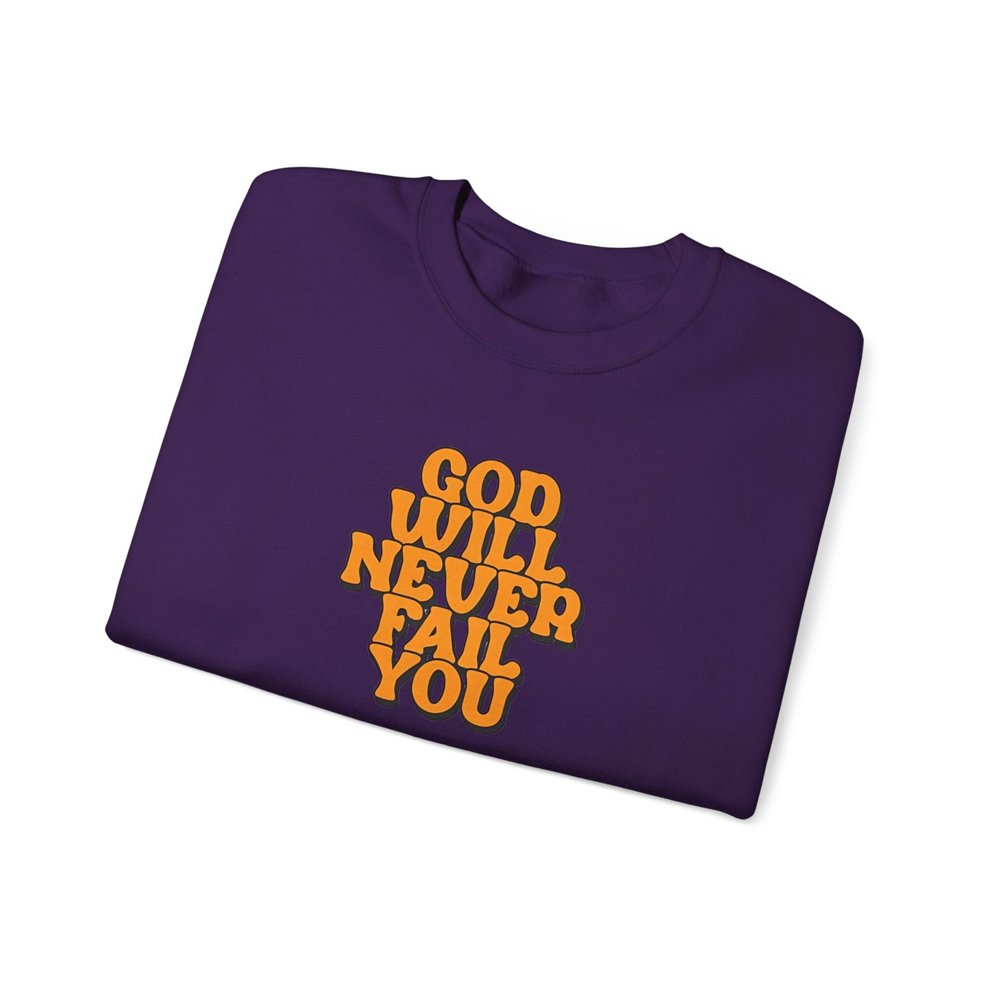 Purple shirt: God will never. | GrindGlow Apparel