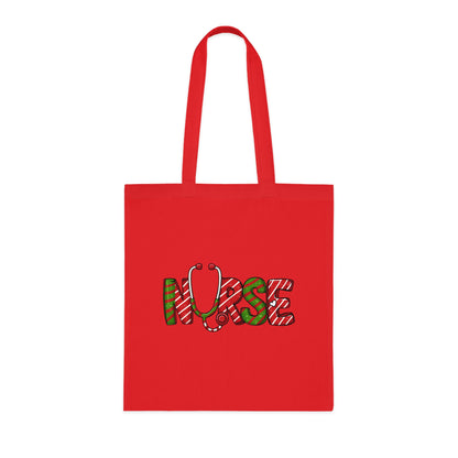 Nurse Christmas Tote Bag | Nurse Canvas Tote | Cotton Tote