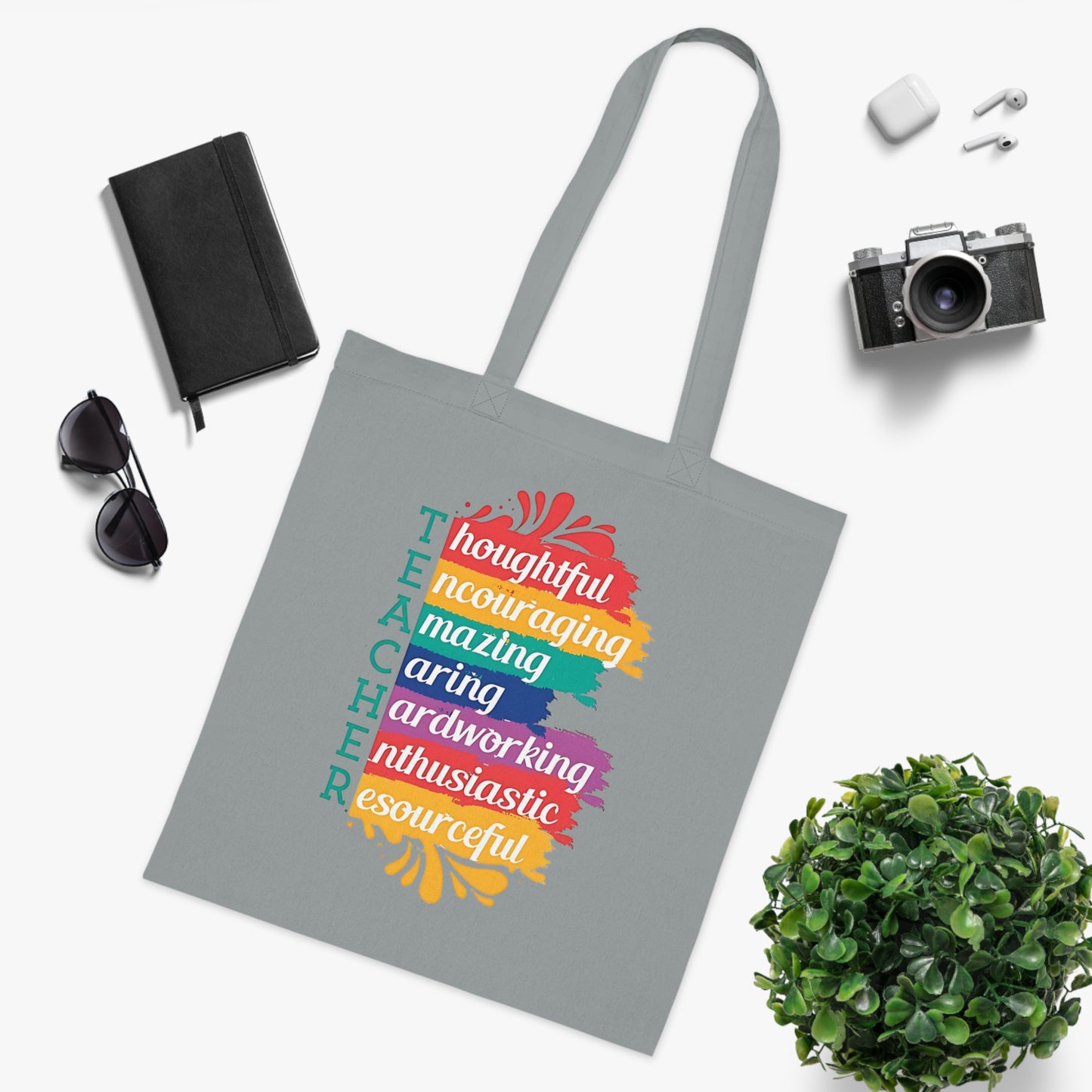 Teacher Appreciation Cotton Tote | Bag for Work | School | Everyday Use | Reusable Teacher Tote Bag |Trendy | Functional | Eco-Friendly | Carry Bag