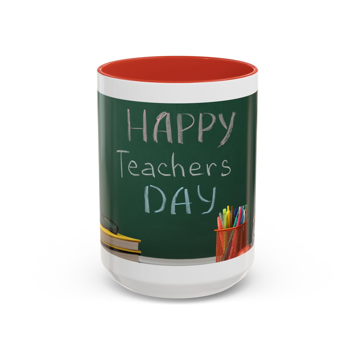 Happy Teachers Day Mug | Teacher Appreciation Gift Coffee Cup | Cute School Gift Idea for Teachers | Accent Coffee Mug | 11oz | 15oz