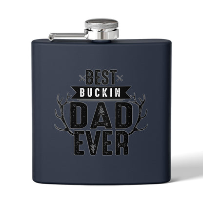 Best Buckin Dad Ever Stainless Steel Flask |  6oz Fathers Day Gift | 6 oz | Best Buckin Dad Ever Flask | Funny Father’s Day Gift | Stainless Steel Hip Flask for Dad