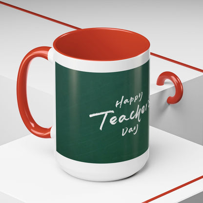 Best Teacher Ever Mug | Cute Appreciation Gift for Teachers | Thank You Gift Idea | Accent Coffee Mug | 11oz | 15oz