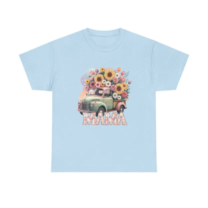 T-Shirt | Vintage Floral Mom Tee | Mama Vintage Truck Floral Tee | Mama Flower Truck Graphic Tee