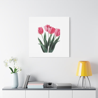 Pink Tulip Bouquet Wall Art Print | Elegant Floral Botanical Decor