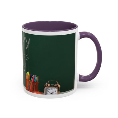 Happy Teachers Day Mug | Teacher Appreciation Gift Coffee Cup | Cute School Gift Idea for Teachers | Accent Coffee Mug | 11oz | 15oz